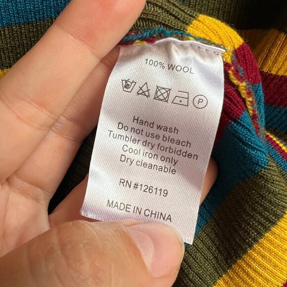 Victor Glemaud Multicolor Stripe Long Sleeve Dress Size M - Picture 5 of 5